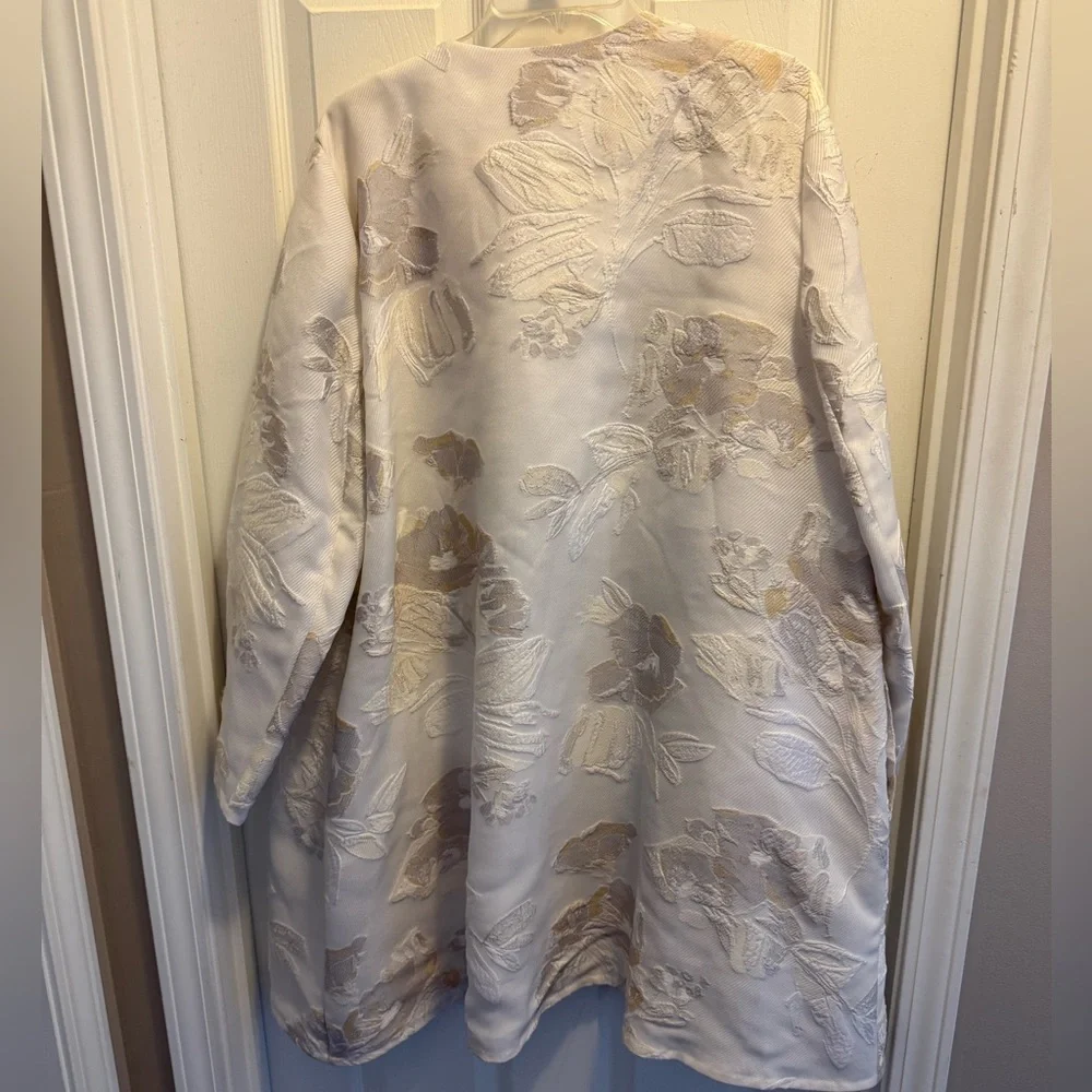 Lafayette 148 Jacquard Topper Coat, XL, Cloud Multi, NWT - Picture 5 of 9